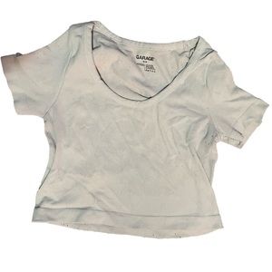 Garage white/cream cropped t-shirt, size m